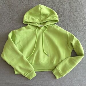 Lime Green Cropped Hoodie